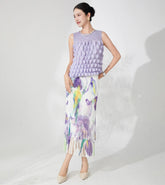 Luxury Pleats Bubble Top & Skirt Set
